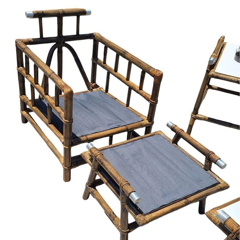 Restored 8 Piece "Far Horizon" Rattan Livingroom Set by John Wisner For Ficks