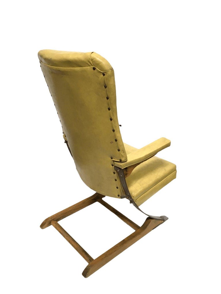 Vintage Rock-a-Chair Cantilever Rocker Chair in Harvest Gold Vinyl