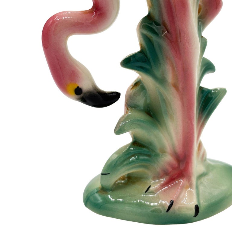 MCM California Pottery Ceramic Searcher Tropical Pink Flamingo Figurine Statue
