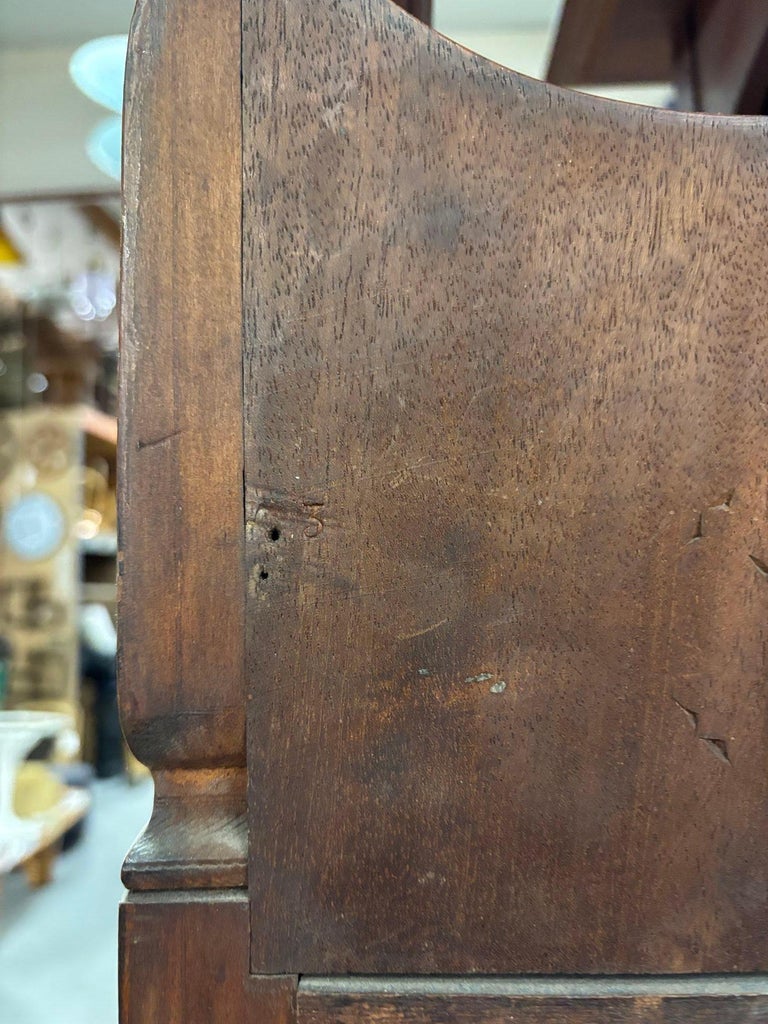 Antique Art Nouveau Mahogany and Floral Marquetry Display Cabinet