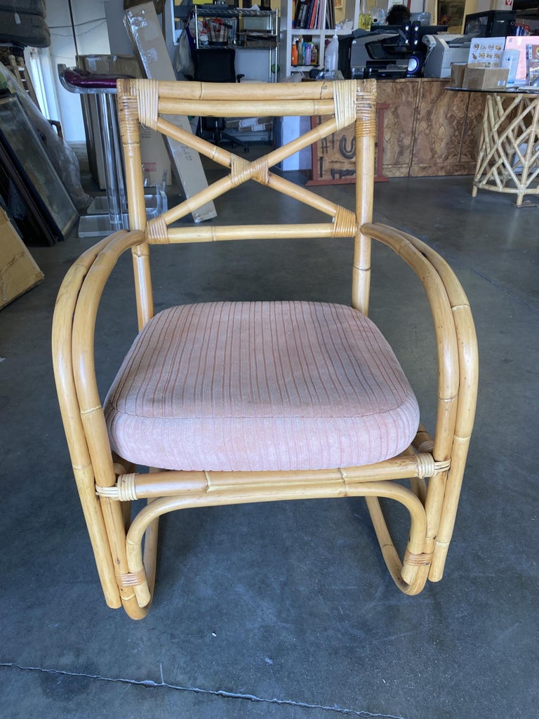 Rattan 2-Strand X-Back Lounge Chair with Streamline Speed Arms