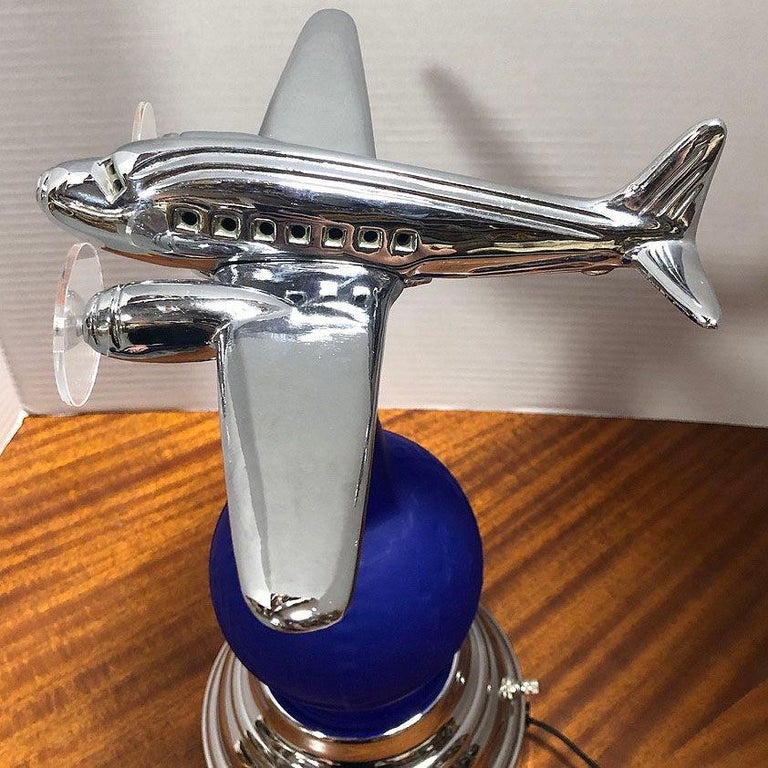 Neo Art Deco 1939 New York World's Fair DC-3 Airplane Lamp Derico, Rick Ramírez
