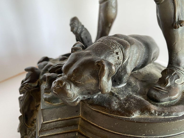 Victorian Bronze Jester Sculpture by After Alfred Barye, France 1860