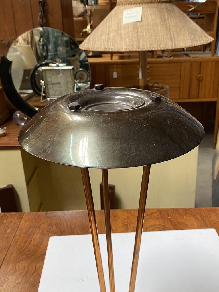 High Style Machine Age Bronze and Copper Art Deco Ashtray