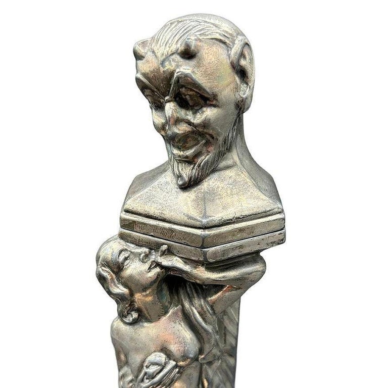 RARE Nude Smoking Women w/ Temptation Devil Figurative Ashtray w/ Lighter