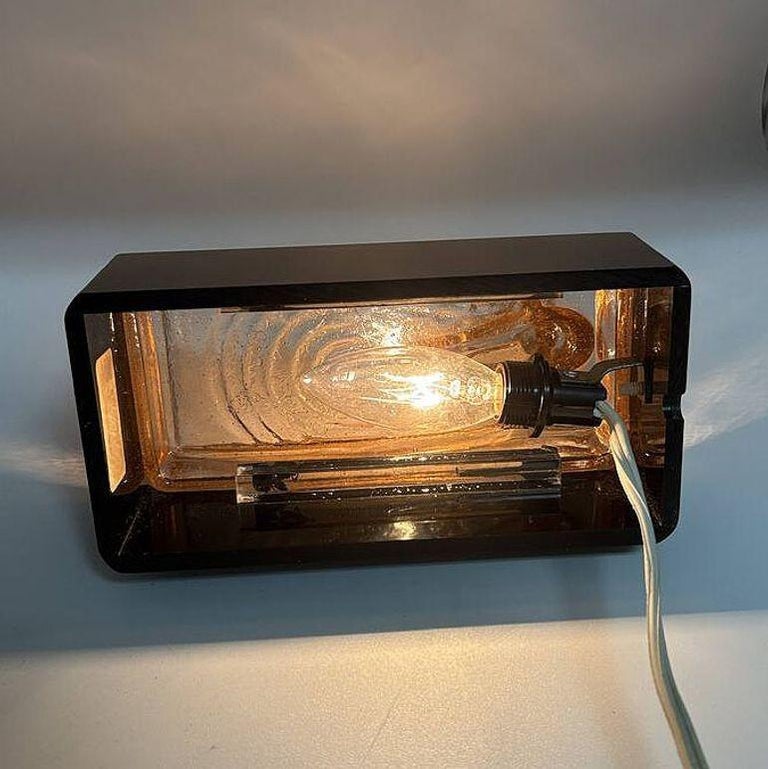 Art Deco H. Hoffman Style Peach Art Glass Table Lamp by Sarsaparilla