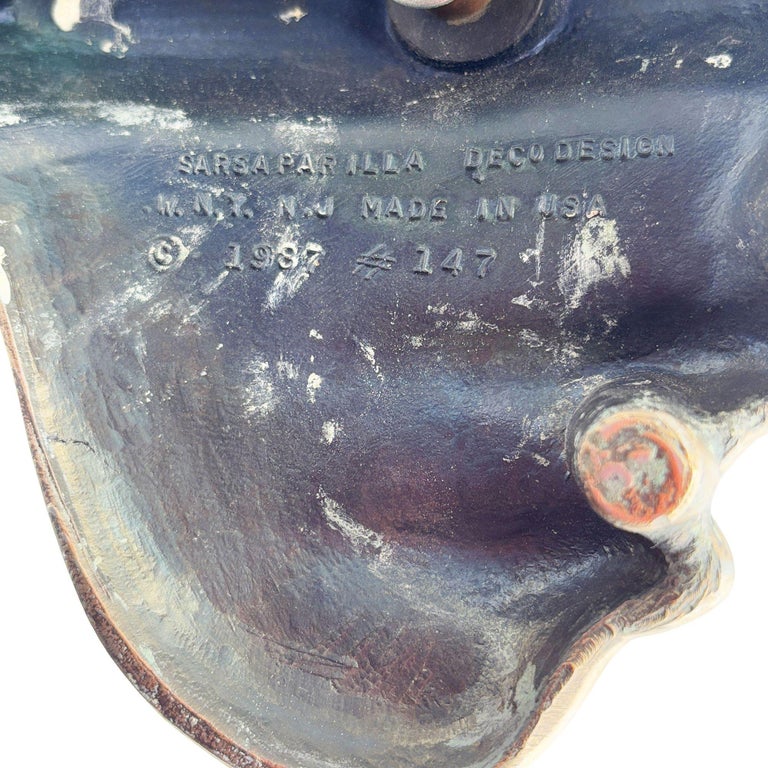 Rare 1987 Brass-tone Art Deco Style DC-3 Airplane Table Lamp, by Sarsaparilla