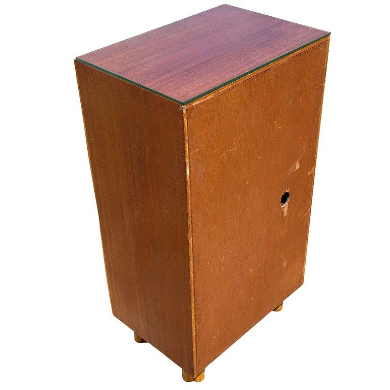 Restored Rattan and Mahogany Lowboy Dresser and Nightstand Set