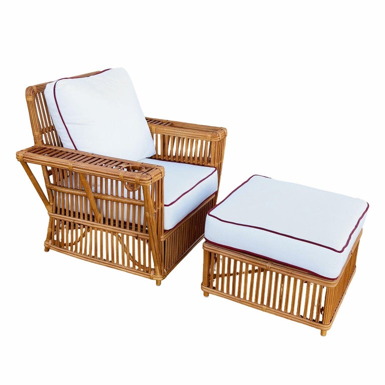Deco Style "Presidents" Stick Reed Rattan Nantucket Sofa/Lounge Living Room Set