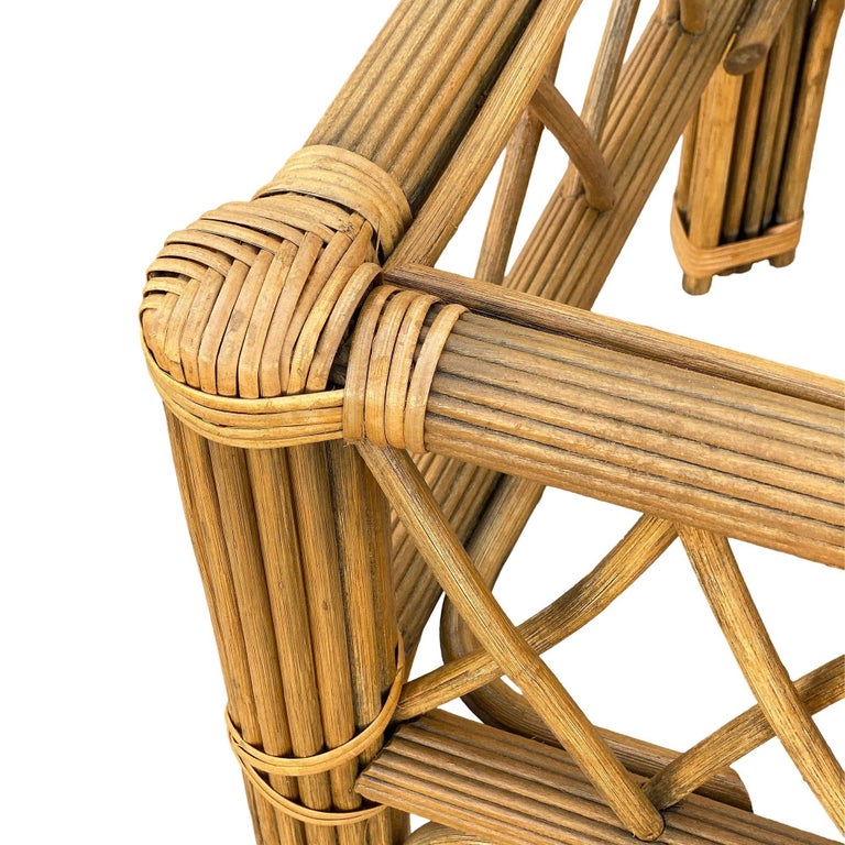Art Deco "President" Stick Reed Rattan Coffee & Side Table set