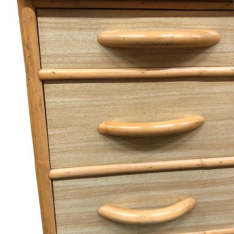 Restored Mid Century Rattan Dresser/Vanity Bedroom Set