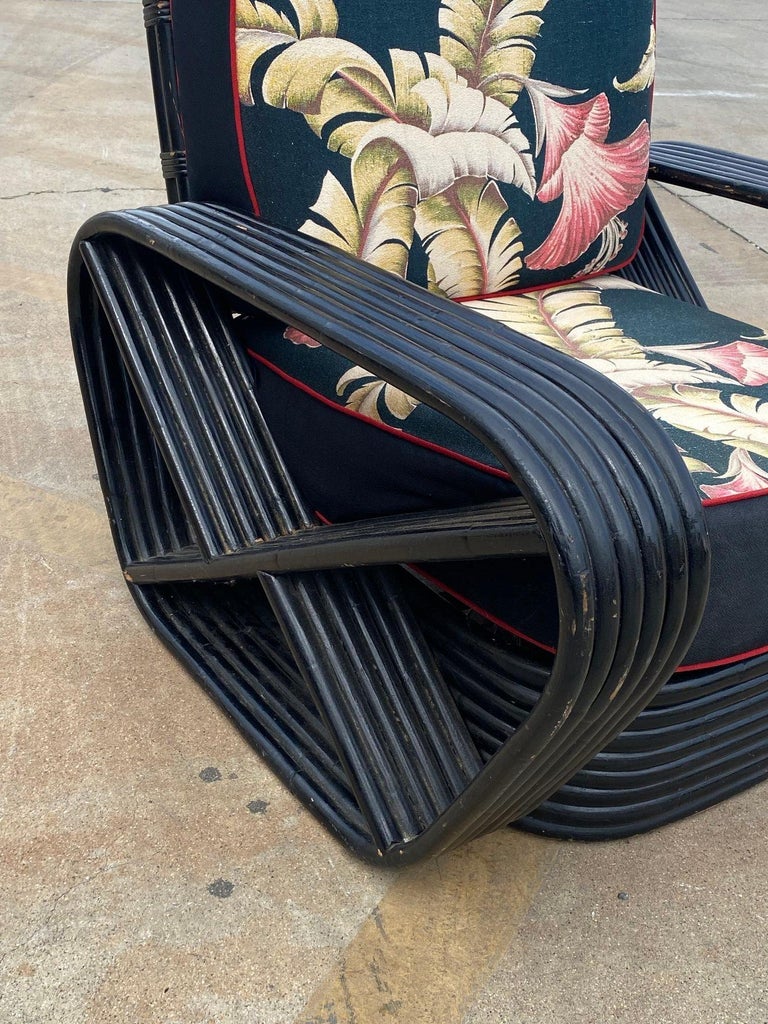 Restored 6 Strand Black Ash Table, Sofa, Lounge Chair Livingroom Set