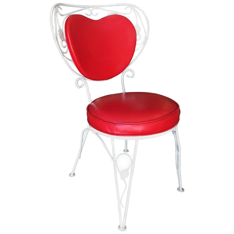 Custom Made Mid-century Iron & Steel Rebar Heart Patio Lounge Chair, Set of Four