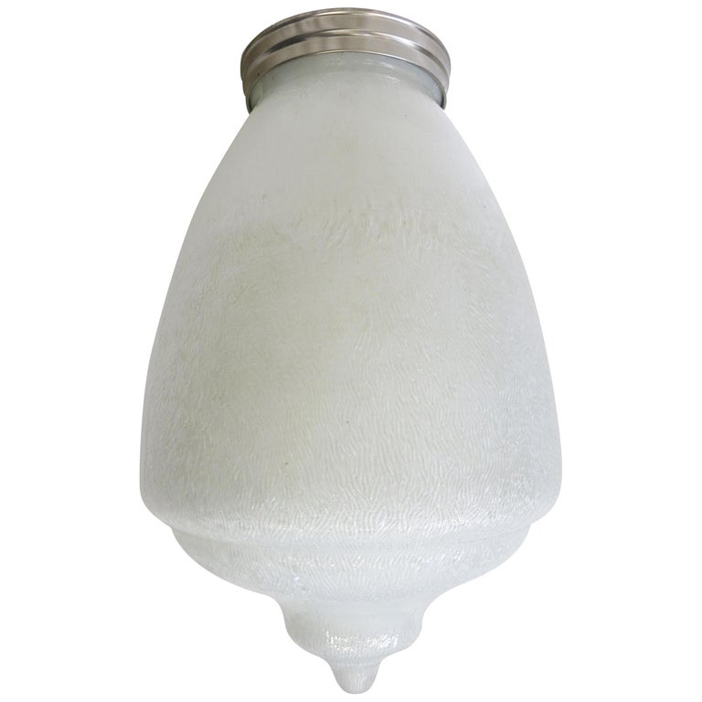 Tall Art Deco Acorn Ceiling Glass Globe Pendant