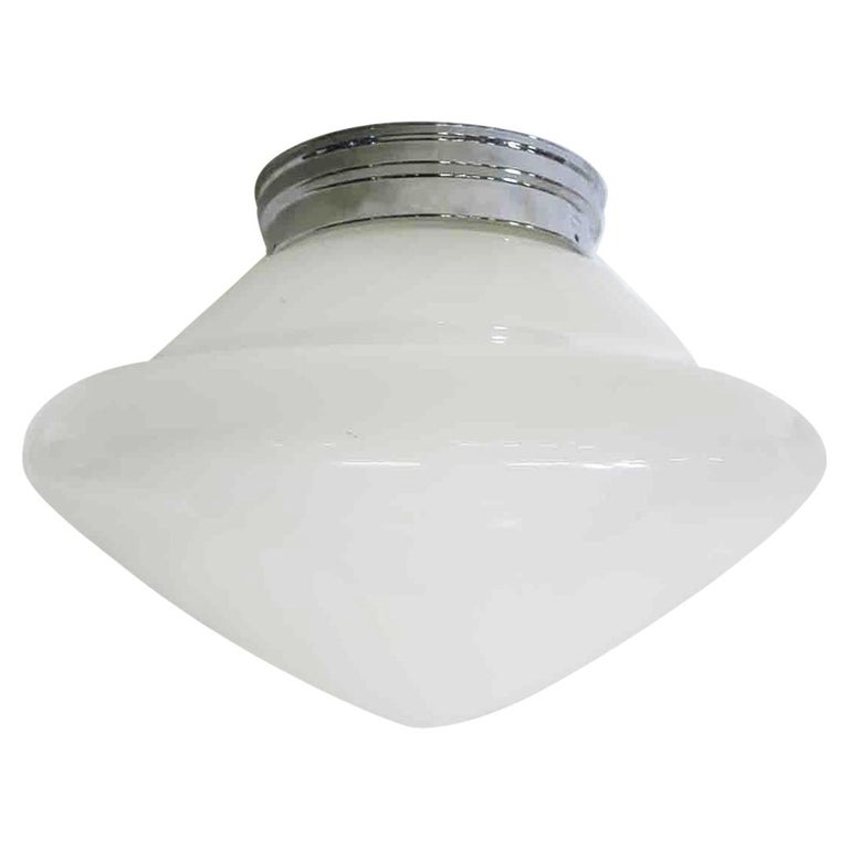 Large Schoolhouse Rounded Cone Shape Ceiling Glass Globe Pendant