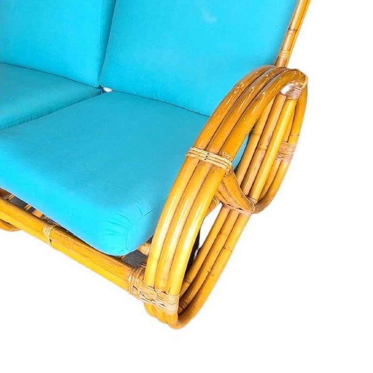 Restored Mid Century 3 Strand Full Pretzel Settee W/ Open Base