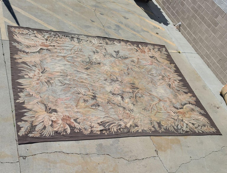 14' Foot Trans Atlantic Wool Tropical Palm Theme Area Rug