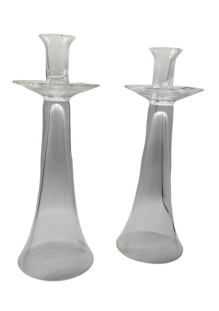Vintage Clear Crystal Candlestick Holders