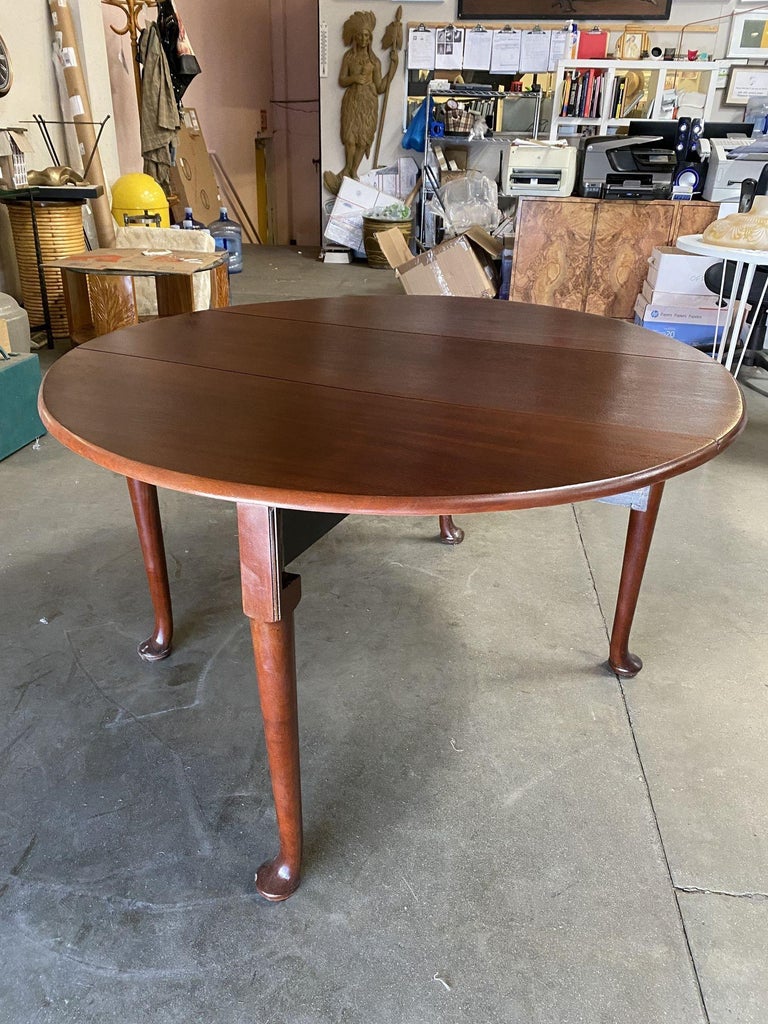 Late Victorian French Drop-Leaf Oak Dining Table