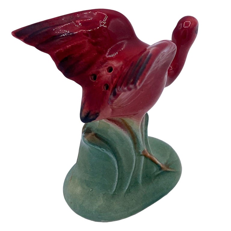 Mid-century Flying Flamingo Ceramic Salt & Pepper Shaker Set, Japan