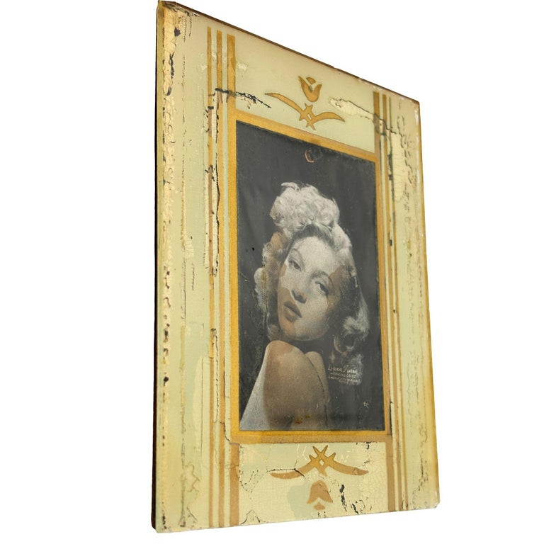 Art Deco Gold Painted Mirrored Picture Frame 4x5 Picture Frame