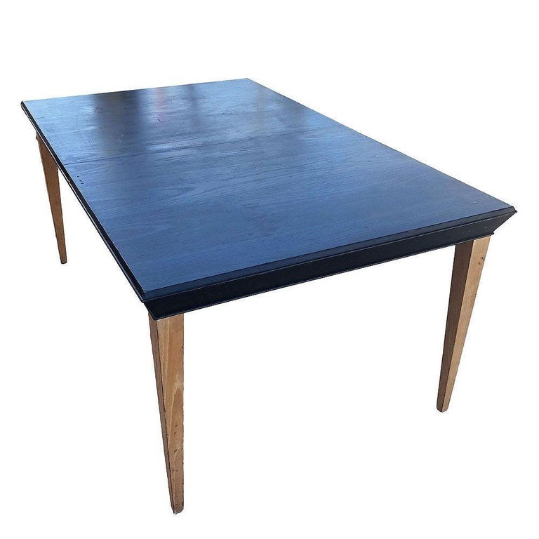 Rare MCM Maple Dining Table w/ Black Top by Douglas Snelling
