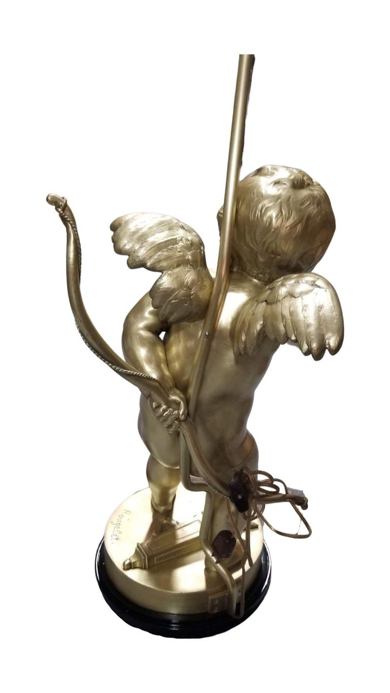 Restored Cherub Sculpture "Le Petit Malin" by Benoit Rougelet Converted Lamp