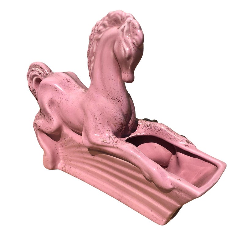 California Pottery Equestrian Stallion TV Lamp & Planter by Gilner Pottery