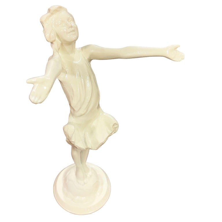 1916 " The Good Fairy" Spelter Metal Nymph Statue by Jessie McCutcheon Raleigh