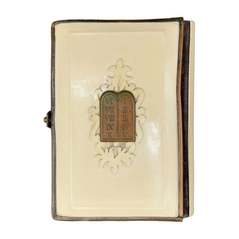 Victorian Daily Prayer Book in Hebrew "Tephilath of Israel" w/ Carved Bone Cover