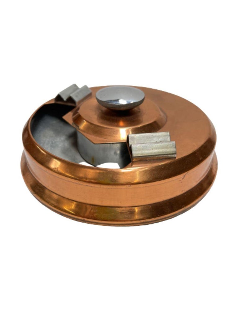 Machine Age Copper and Steel Smokeless Ashtray
