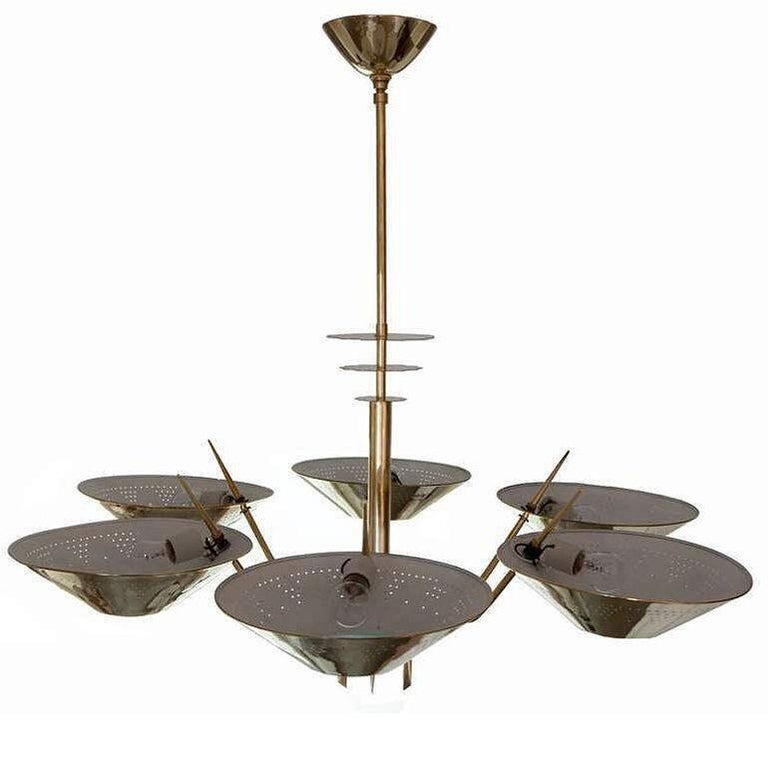 Six-Arm Austrian Chandelier, circa 1950
