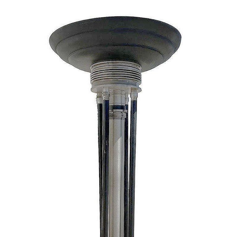 Large 6-Foot Art Deco Revival Machine Age Torchiere Floor Lamp
