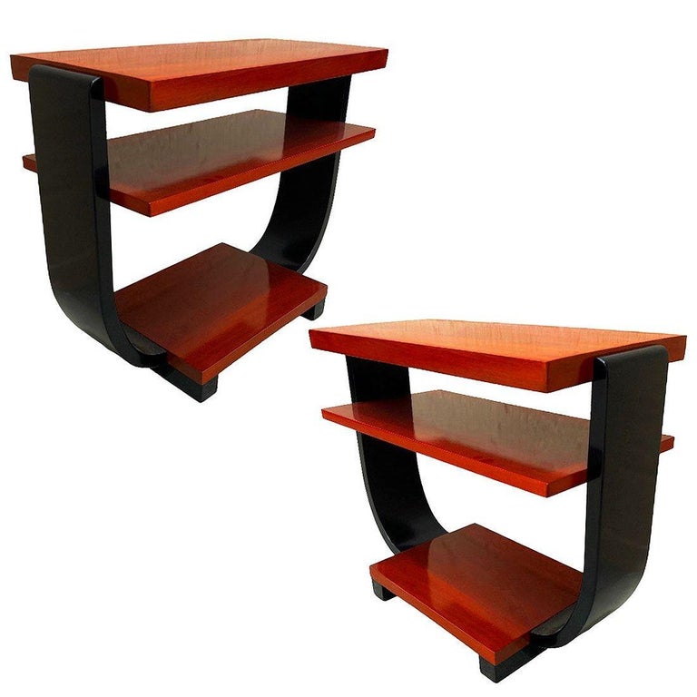 Two-Tone Art Deco Side & Coffee Tables Pair by Gilbert Rohde for Brown Saltman