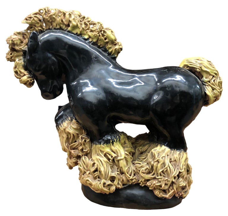 Midcentury Studio Art Pottery Clydesdale Horse