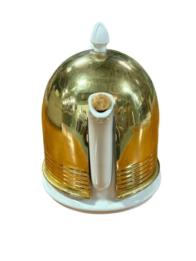 Modernist Copper Insulated Ceramic Kettle by Hall China