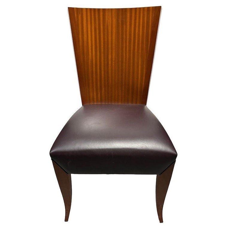 Dakota Jackson "Aldabhra" Sculptural Side Chair w/ Black Leather Seat