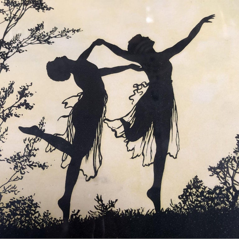 1915 Framed Neo-Classic Where Terpsichore Dwells Silhouette Print by Boris Major