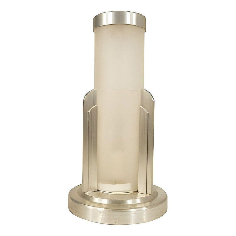 Streamline Machined Aluminum Cylinder Café Table Lamp Pair by Saturn Lighting
