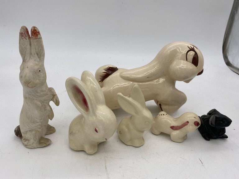 Magician Silver Bunny in a Hat Rabbit Figural Collection