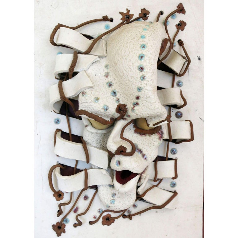 Postmodern "City Living ?" Art Pottery Figural Wall Sculpture
