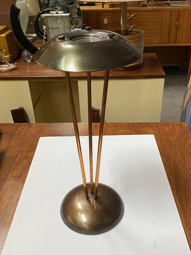 High Style Machine Age Bronze and Copper Art Deco Ashtray