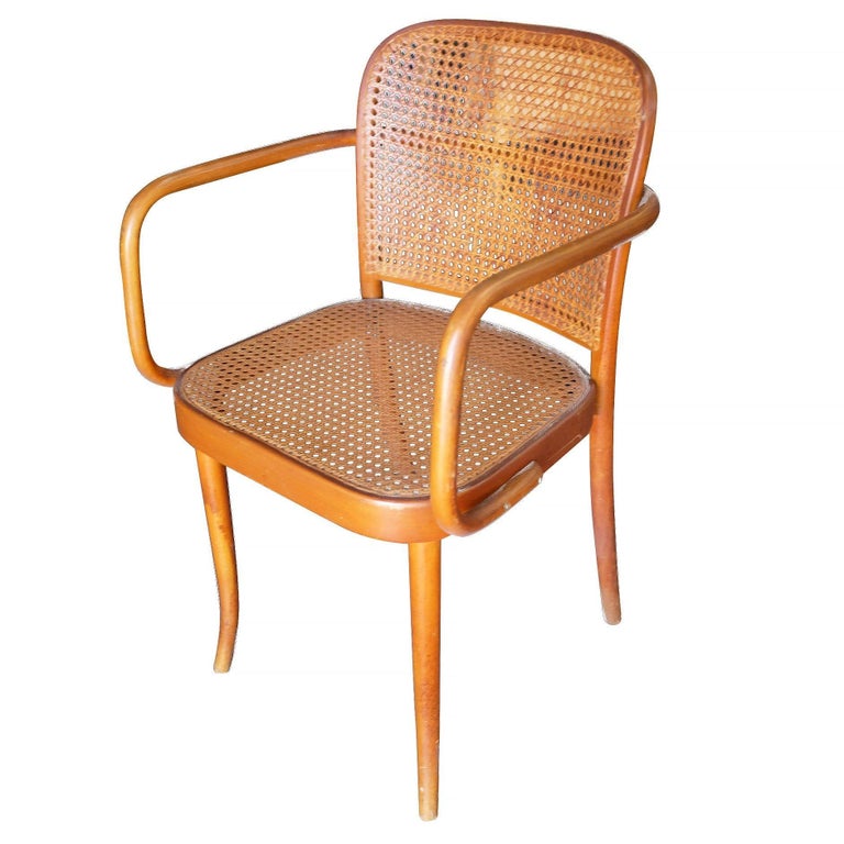 Josef Hoffmann for Stendig Bentwood Cane Dining Chairs, Set of Six