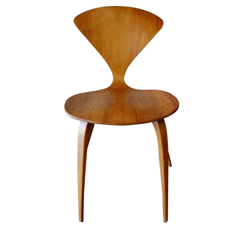 MCM Sculptural Bent Walnut Dining Chairs by Norman Cherner for Plycraft Set of 4