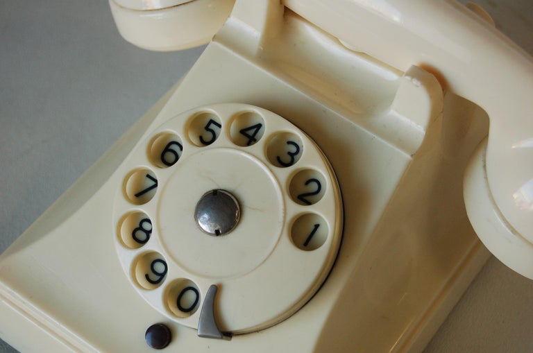 White Bakelite PTT Telephone by Ericsson