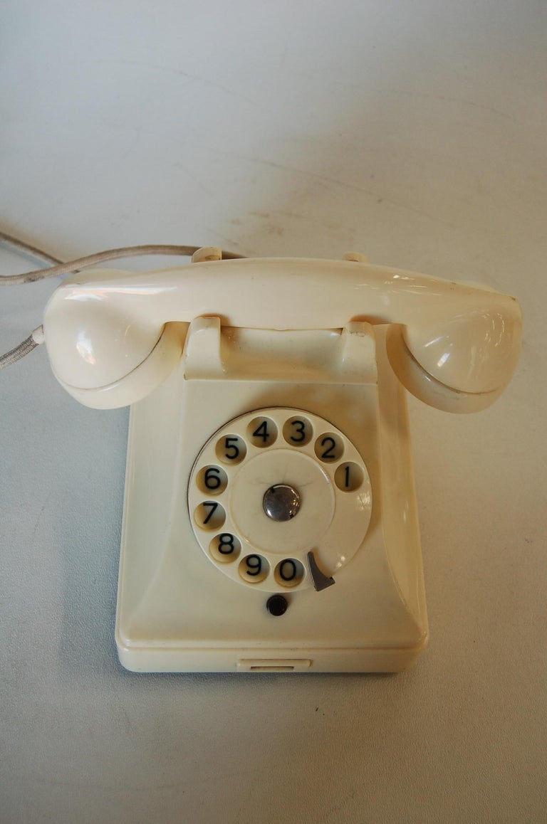 White Bakelite PTT Telephone by Ericsson