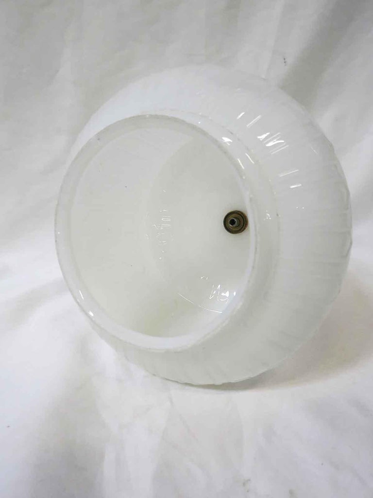 Art Deco Bell Shape Ceiling Glass Globe Pendant with Geo Pattern