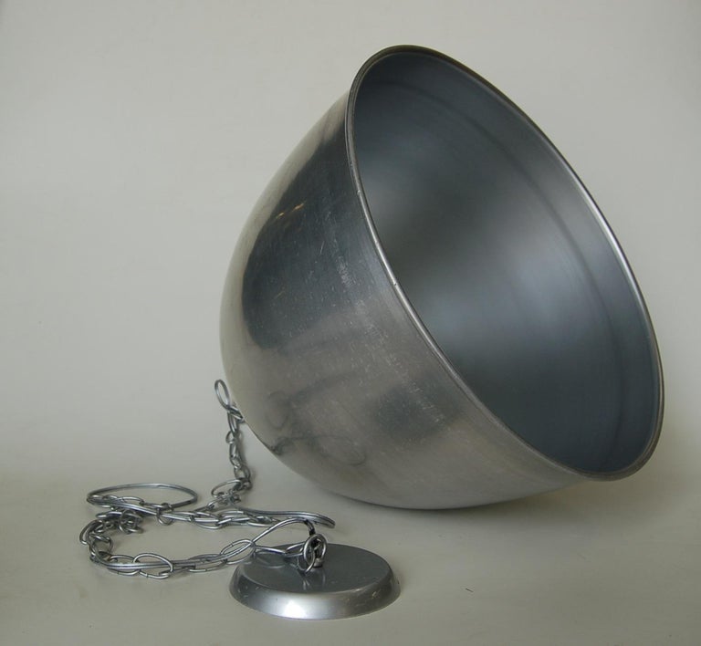 Brushed Aluminum Industrial Round Swag Ceiling Fixture