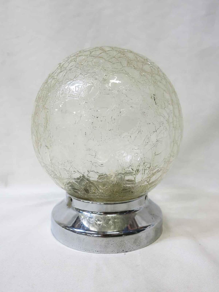 Small Vintage Crackled Ceiling Glass Globe Pendant