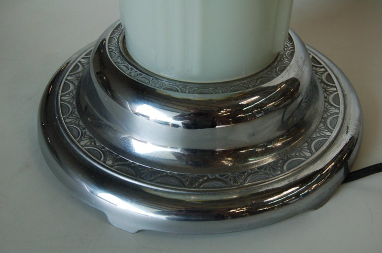 Art Deco Agate Glass and Chrome Lightup Illuminating Side Table